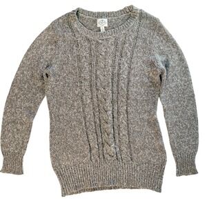 St John's Bay Women's Cable Knit Sweater Crew Neck Long Sleeve Size M